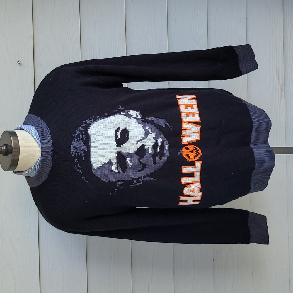 HALLOWEEN Michael Myers Mondo Black‎ Grey Mens XL Crewneck Sweater RARE